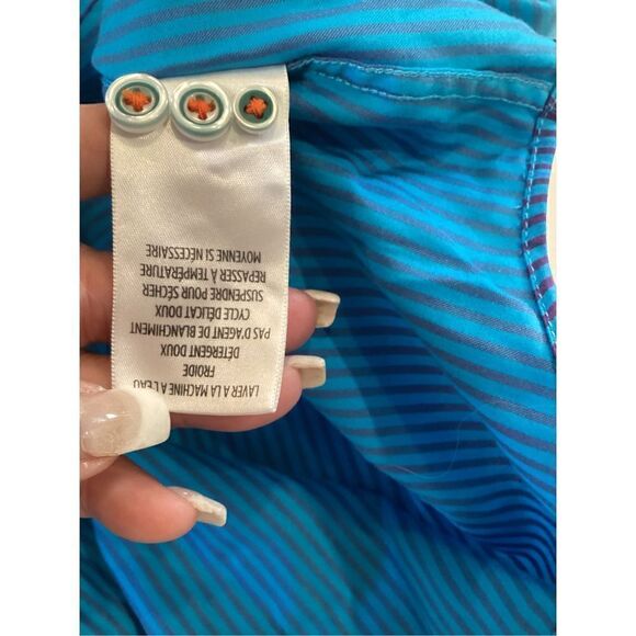 Robert Graham Mens Striped Button Down Shirt Sz 2X Long Sleeve Blue Colorful - Picture 6 of 9